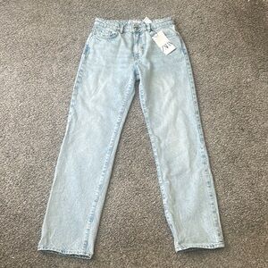 Zara High Rise Straight Long Length Jeans